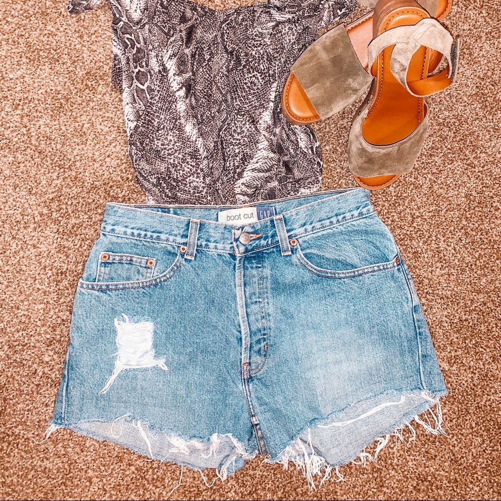 Distressed Vintage Denim Cut-off Shorts